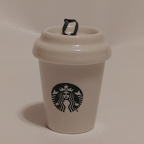 2016 STARBUCKS ORNAMENT TO GO PAPER CUP CERAMIC Christmas Tree Ornament - Picture 1 of 7